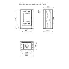 Стальной камин со стеклом Теплодар Твист фото габариты в Слуцке