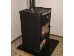 Стальная печь-камин с дровницей Теплодар ОВ-140 (прямой) фото в Слуцке