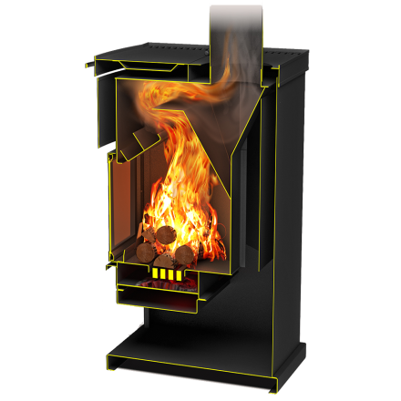 Стальной недорогой камин Теплодар ОВ-140 (прямой) фото в Слуцке