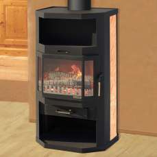 Купить стильный камин с шамотом Мета-Бел Ангара-Аква в Слуцке фото в Слуцке