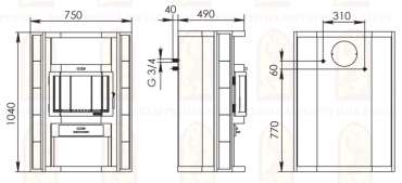 Купить недорогой камин с теплообменником Мета-Бел АОТВ 9.0-03 Печора-Аква в Слуцке фото в Слуцке