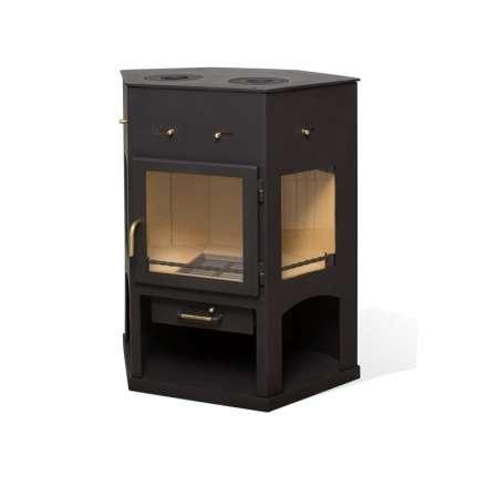 Печь-камин Мета-Бел АОТ 11.0 (в модификации Енисей с плитой") фото в Слуцке