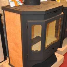 Стальной камин с шамотом Бавария призматик с плитой фото в Слуцке