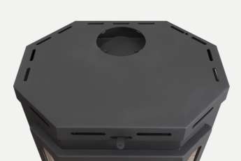 Стальная печь-камин Бавария призматик пристенно-угловой фото в Слуцке