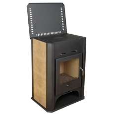 Стальная печь-камин Бавария с плитой и теплообменником фото в Слуцке