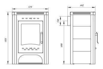 Печь-камин со стеклом Бавария фото в Слуцке