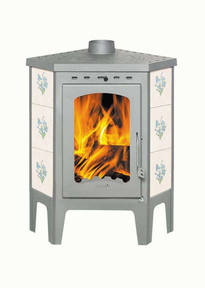 Печь-камин Бавария угловая с плитой незабудка купить в Слуцке