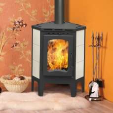 Стальной камин Бавария угловая Амазонка бай фото в интерьере в Слуцке