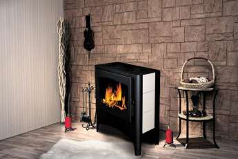 Печь-камин Бавария Эко с плитой 2 конфорки фото в интерьере в Слуцке