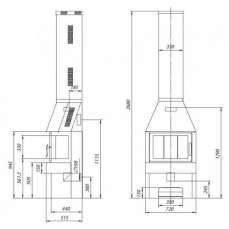 Печь-камин Бавария три стекла графит фото схема в Слуцке