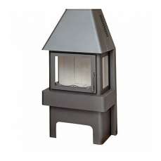 Стальной камин Бавария три стекла графит фото в Слуцке