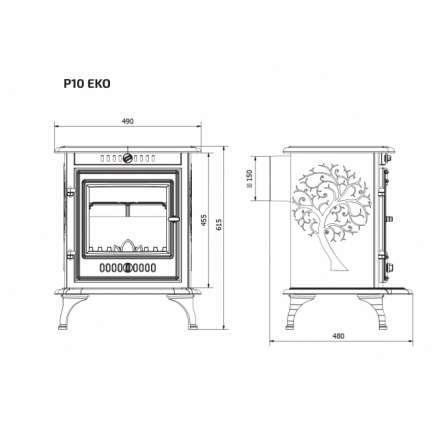 Печь-камин Kawmet P10 (6,8 кВт) EKO в Слуцке