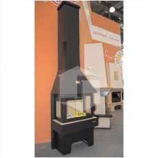 Недорогой камин Бавария 3 стекла чёрная фото в интерьере в Слуцке