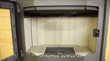 Стальной камин с шамотом Бавария Мюнхен графит фото в Слуцке