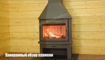 Недорогой камин со стеклом Бавария Мюнхен пристенно-угловой графит фото в Слуцке