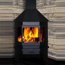 Недорогой камин Мюнхен угловой графит фото в Слуцке