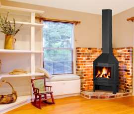 Стальной камин Мюнхен угловой чёрный фото в Слуцке