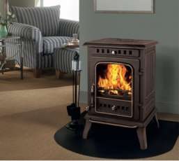 Печь-камин чугунный FireWay Erik в интерьере патина медь Амазонка бай фото в Слуцке