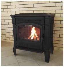 Печь-камин чугунный FireWay Gunter в интерьере чёрный Амазонка бай фото в Слуцке