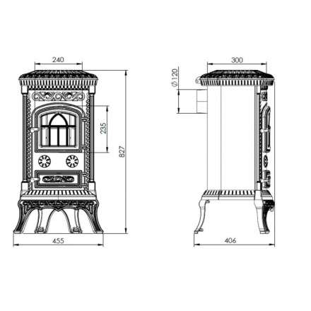 Купить Печь-камин NORDflam Plato patine чугун в Слуцке Амазонка бай фото в Слуцке