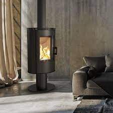 Купить Печь-камин на подставке Kratki KOZA/AB/S/N/DR в интерьере в Слуцке Амазонка бай фото в Слуцке