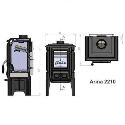 Печь GUCA Arina High из чугуна в Слуцке