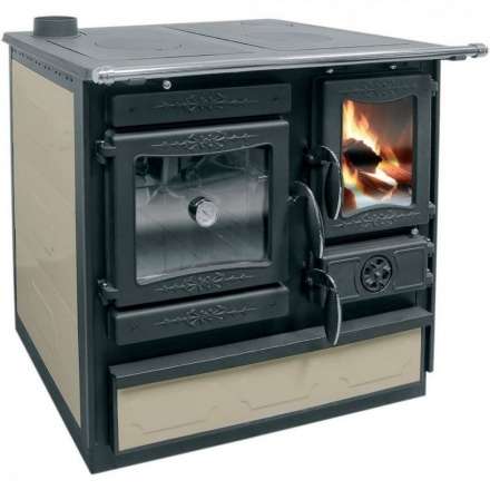 Печь-камин Guca GULIVER с плитой - bordo, cream Амазонка бай фото в Слуцке