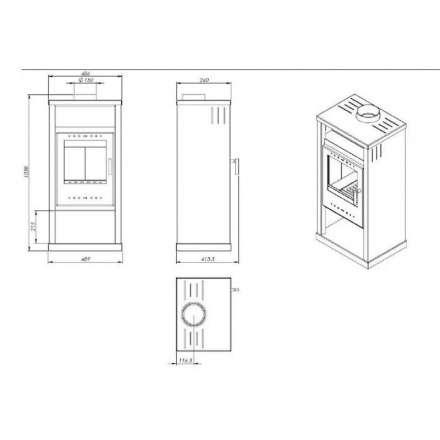 Купить Печь-камин NORDflam Pireus в Слуцке Амазонка бай фото в Слуцке