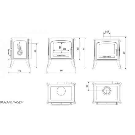 Купить Печь-камин чугунный Kratki Koza K7 с термостатом в Слуцке Амазонка бай фото в Слуцке