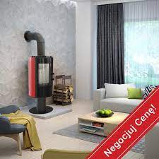 Купить Печь-камин Kratki Koza/AB/S/NO/Kafel/Czerwony в интерьере в Слуцке Амазонка бай фото в Слуцке