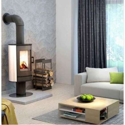 Купить Печь-камин Kratki KOZA/AB/S/N/KAFEL/BIALY (кафель белый) в интерьере в Слуцке Амазонка бай фото в Слуцке