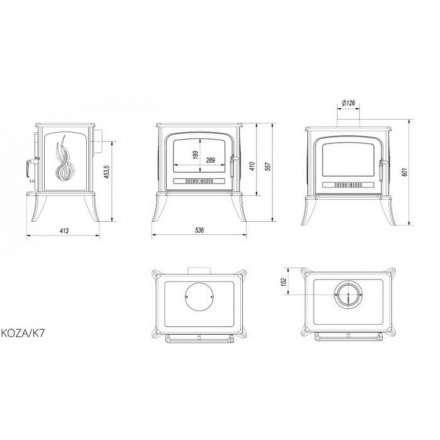 Печь-камин Kratki Koza K7 Амазонка бай фото в Слуцке