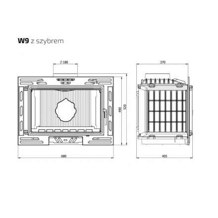 Каминная топка Kawmet W9-12,8 кВт в Слуцке