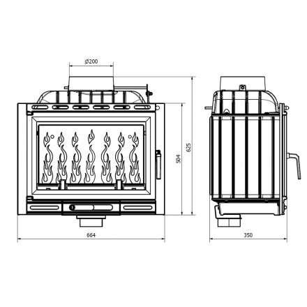 Каминная топка Kawmet W13A-11,5 кВт EKO в Слуцке