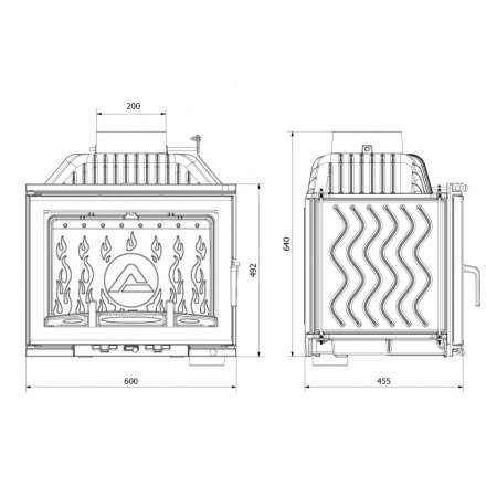 Каминная топка Kawmet W17 DECOR 14 кВт в Слуцке
