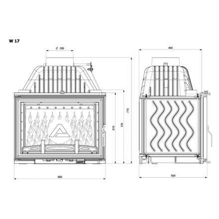 Каминная топка Kawmet W17 DECOR 16 кВт в Слуцке