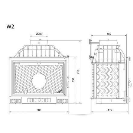 Каминная топка Kawmet W2-14,4 кВт в Слуцке