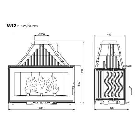 Каминная топка Kawmet W12-19,4 кВт в Слуцке