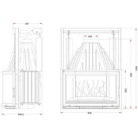 Каминная топка Invicta Prismatic 850 с подъёмом в Слуцке