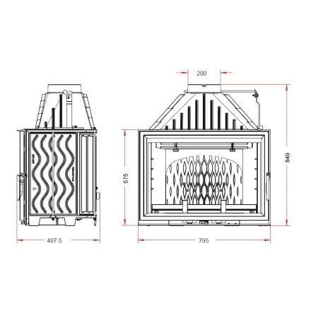 Каминная топка Invicta 800 Grande Vision с шибером в Слуцке