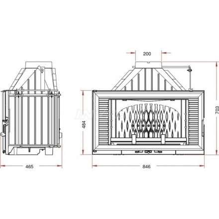 Каминная топка Invicta Horizontal 840 с шибером в Слуцке