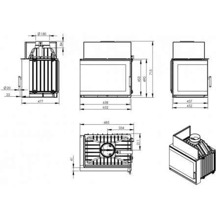 Каминная топка NORDflam Torn left в Слуцке