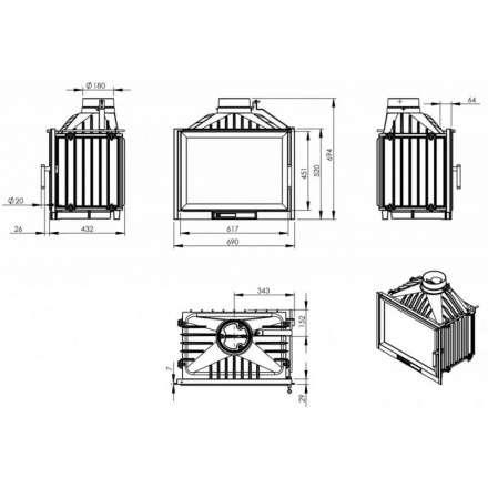 Каминная топка NORDflam Trent в Слуцке
