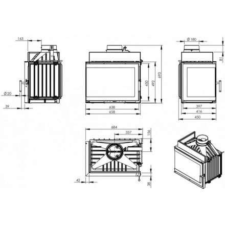 Каминная топка NORDflam Trent left в Слуцке