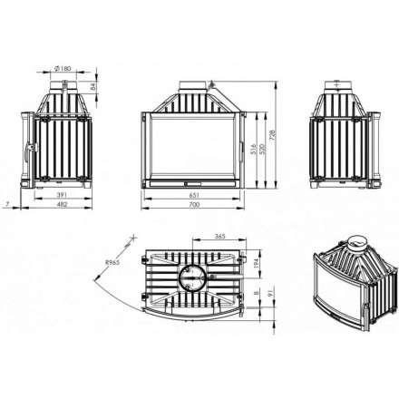Каминная топка NORDflam Falcon в Слуцке