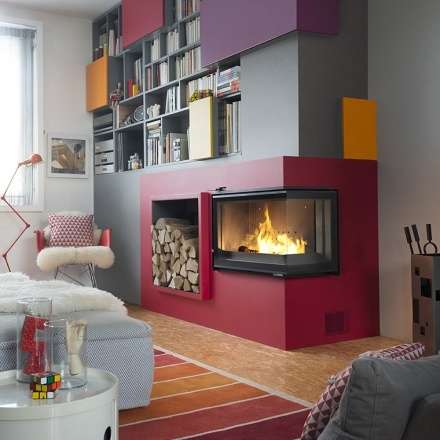 Каминная топка Invicta d’Angle Vitre стекло справа в Слуцке