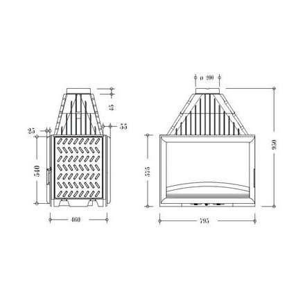 Каминная топка Invicta 800 Double Face в Слуцке