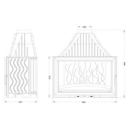 Каминная топка Invicta 900 Grand Vision с подъёмом в Слуцке