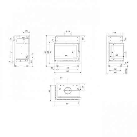 Каминная топка Kratki Maja/PW/BL/12/BS/W/Deco в Слуцке