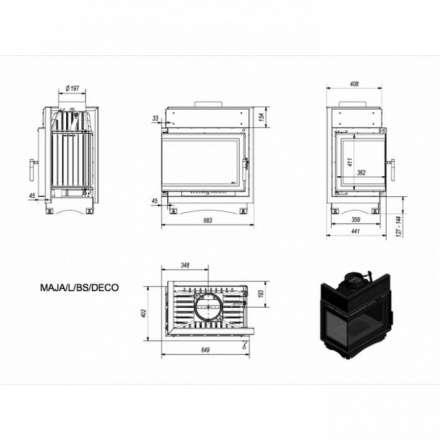 Каминная топка Kratki Maja/L/BS/Deco в Слуцке